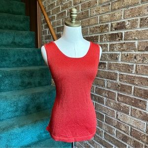 VTG 80s 90s Bright Red Metallic Tank Top